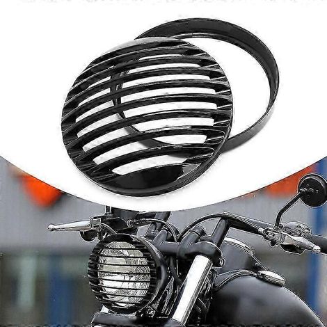 Grille de phare LED 5 3/4" 5,75" pour moto, en ABS noir, accessoires pour Harley Sportster XL883 XL1200 XL1200X X48 (à partir de 2004), protection cervicale (1/4)
