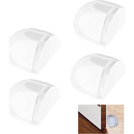 4-teiliger selbstklebender Türstopper, transparenter Türstopper für Türen, Wände und Möbel, bohrfreier Silikon-Türstopper für Fliesen, Laminat, Parkett, Vinyl und glatte Hartböden, für Zuhause