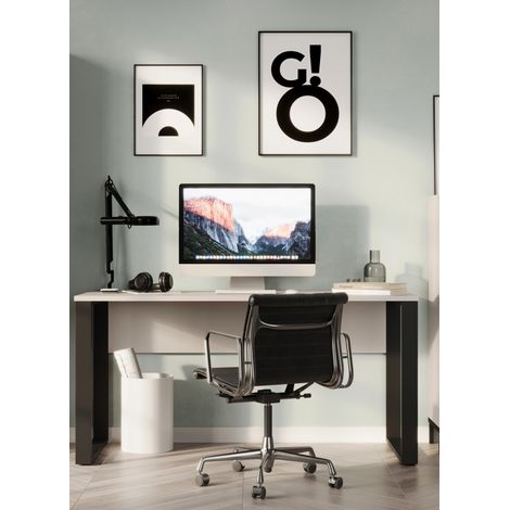 Bureau droit moderne cachemire/noir Vigor (1/5)