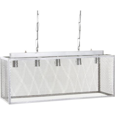 dkd-home-decor Plafonnier Metal Argenté Vintage 79x26x33 cm (1/5)