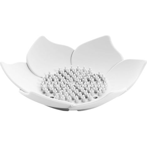 Porte-savon en silicone Porte-savon de douche avec égouttoir, porte-savon pour baignoire, porte-éponge en silicone flexible de haute qualité, doux, léger et durable. (1/5)