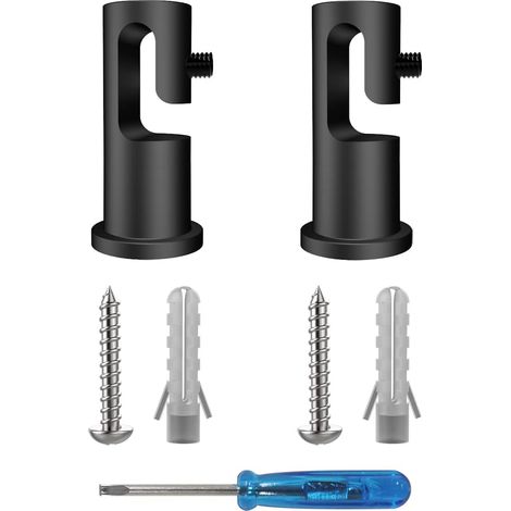 Support de Câbles pour Plafond/Mur 2 Pièces, Noir, Plastique ABS Décentrateurs de Presse-étoupe et Serre-câbles en 'J' - Décalage de Spot Encastré, Fixation Robuste, Projets DIY (1/5)