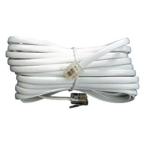 Cable con 2 machos 6P4C 10 metros blanco