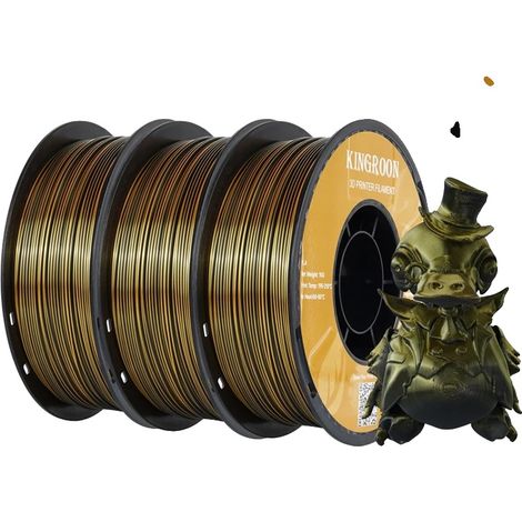 Filamento PLA effetto seta bicolore, diametro 1,75 mm, peso della confezione 3 kg. (1/2)