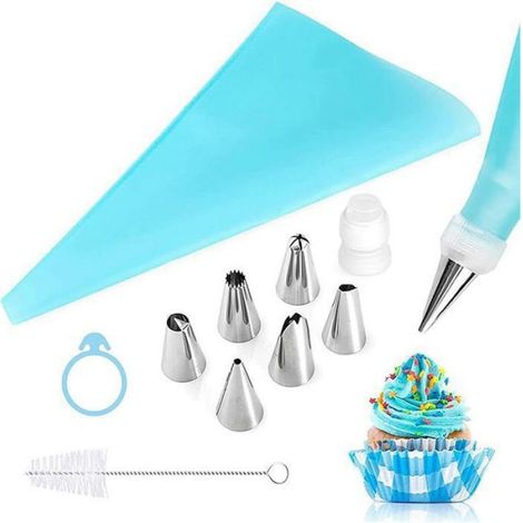 10 Pièces Douille,Poche à douille silicone,Coupleur,Clip,Brosse,Décoration gâteau cupcake (1/5)