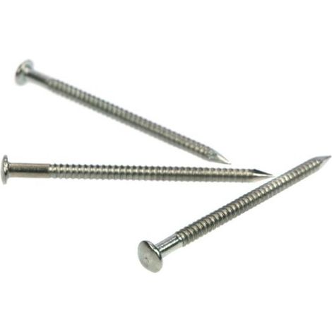 Pointes annelées tête bombée inox A2, diamètre 3,1 mm, longueur 75 mm, boîte de 1 kg - DON QUICHOTTE
