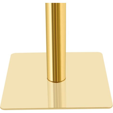 Table carrée effet marbre, plateau UV, piètement métal, design moderne (1/5)