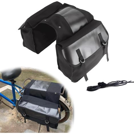 Poche latérale grande capacité pour moto, Sacoche latérale double durable et pliable en toile (1/5)