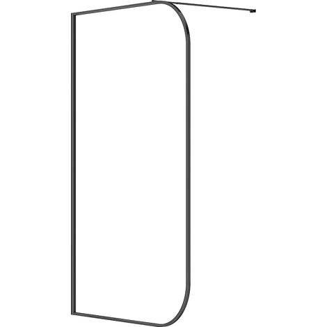 Parete da doccia walk-in curva 120 x 200 cm Nero opaco - DOUYANO (1/3)