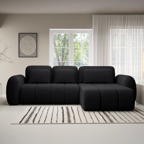 3-Sitzer-Wende- und -Schlaf-Ecksofa mit Truhe Cesar Schwarz (1/5)