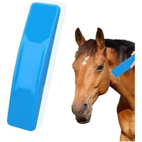 Brosse de Cheval Massage 6 en 1 Brosse pour la Mue Cheval,Brosse de toilettage pour Animaux de Compagnie pour enlever Les (Bleu) (1/4)