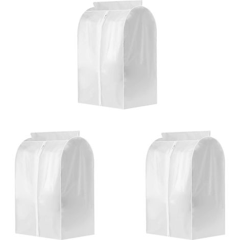 3 pièces vêtements support poussière couvercle vêtements suspendu sac Enclosed vêtements support sol cintre couvercle (1/4)
