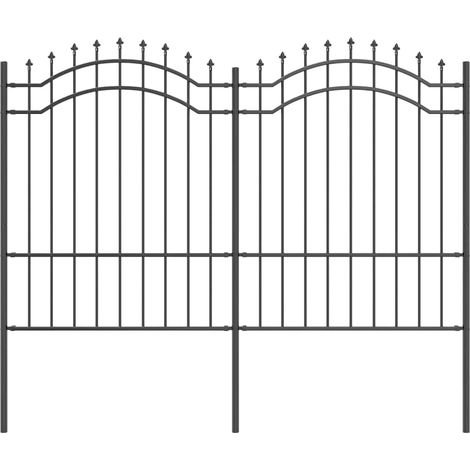 Garden Fence Woerden 240 x 190 cm Powder-coated steel Grey vidaXL