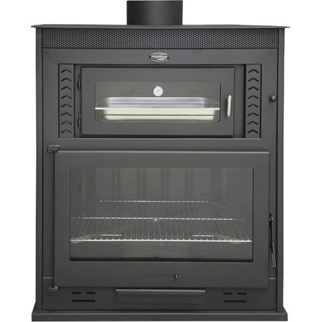 MF - Barbacoa de Leña con Horno Modelo MV 100 Terminación Vista de 120 x 65 x 123 cm en Acero con Ladrillo Refractario, Termómetro, Control de Tiro y Parrilla de Asado