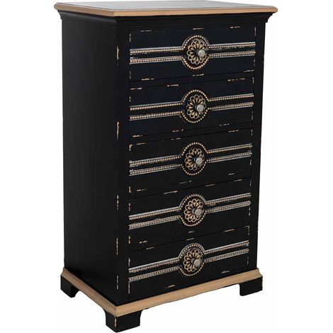 Sinfonier de madera negro 62x40x100.5h cm (1/5)