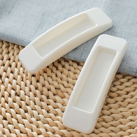 4 Pièces Poignée De Porte Coulissante Autocollantes Plastique pour Armoires de Portes et Fenêtres de Type Pate (11x3x1.4cm) Kaki (1/5)