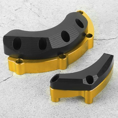 Geeignet für die Modifizierung des Yamaha MT-09 CNC-Motors, linke und rechte Gummi-Sturzschutzblöcke, goldfarben. (1/4)