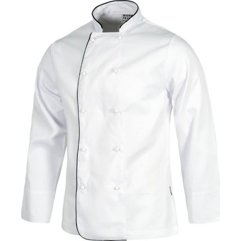 Chaquetilla de cocina unisex con vivos a contraste WORKTEAM CookColors B9206 XL Blanco+Negro (1/3)