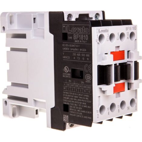 Contacteur de puissance tripolaire 18 A, bobine AC3 24 V CC, 1Z 0R BF1810D024
