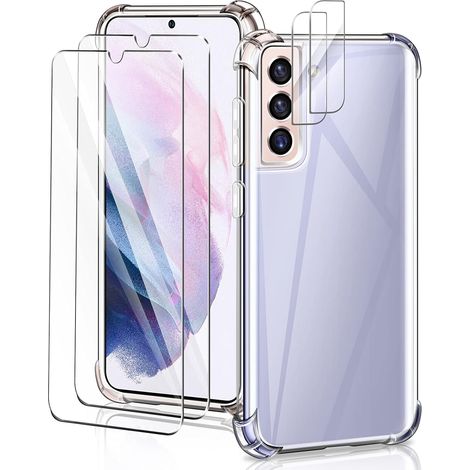 SET CUSTODIA TRASPARENTE PER SAMSUNG GALAXY S21 FE 5G + 2 VETRO TEMPERATO (1/5)