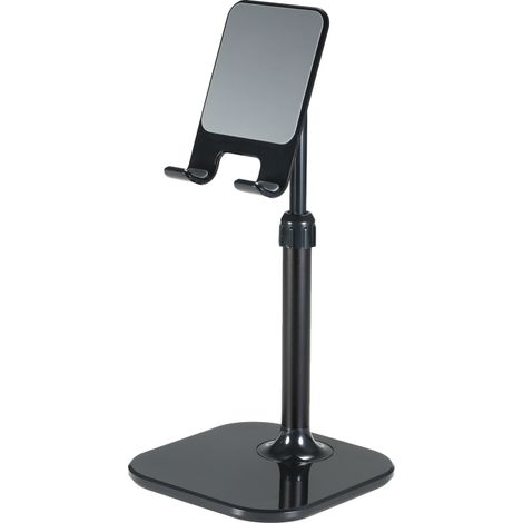 Soporte de mesa ajustable para tablets/smartphones, compatible con smartphones y tablets (negro) (1/5)