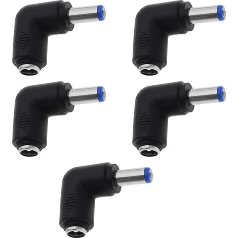 10 Stück 90 Grad rechtwinkliger DC-Stromanschlussadapter 2,1 mm x 5,5 mm Stecker auf 2,5 mm x 5,5 mm Buchse für Computer-CCTV-Kamera (1/5)