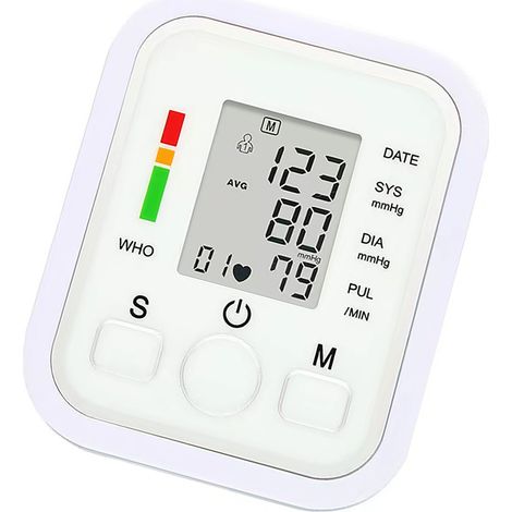 Tensiomètre électronique de bras avec rétroéclairage, tensiomètre automatique pour usage domestique, lecteur de tension artérielle, moniteur numérique. (1/5)
