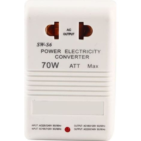 Sjlerst – Convertisseur de tension 70W 110V/120V à 220V/240V – Adaptateur à double canal – Prise standard CN – Usage pour appareils jusqu'à 30W (1/4)