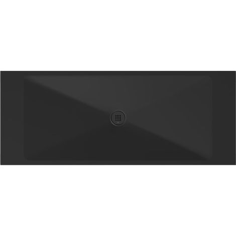 Receveur de douche rectangulaire en céramique 200x80x2cm, noir mat