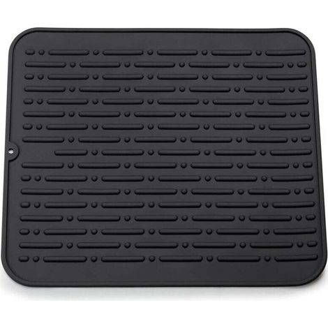 Tappetino scolapiatti in silicone XL 45 x 40 cm Garanzia a vita (nero) (1/4)