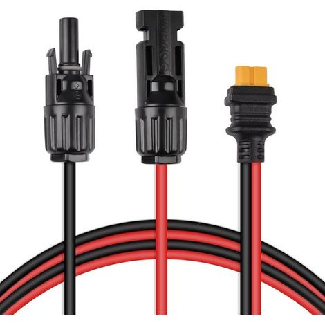 Solarladekabel mit Solarstecker auf XT60-Adapter 12AWG Solarpanel-Kabelset wasserdichte Solarkabelverlängerung für tragbare Powerstations und 50 50 cm (1/5)