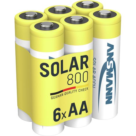 ANSMANN Akku AA Mignon 800mAh 1,2V NiMH für Solarlampen 6 Stk. wiederaufladbar (1/5)