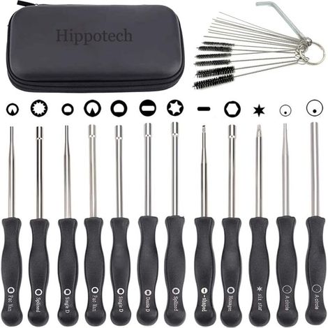 Set di 12 attrezzi per la regolazione del carburatore Hippotech con cacciavite per anelli A per piccoli motori a 2 tempi, compatibile con decespugliatori e motoseghe Husqvarna, Stihl ed Echo.