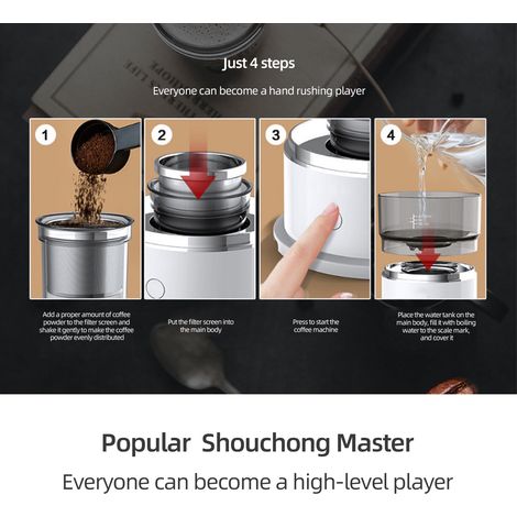 Mini cafetière manuelle portable pour les voyages, le camping et les activités de plein air. (1/5)