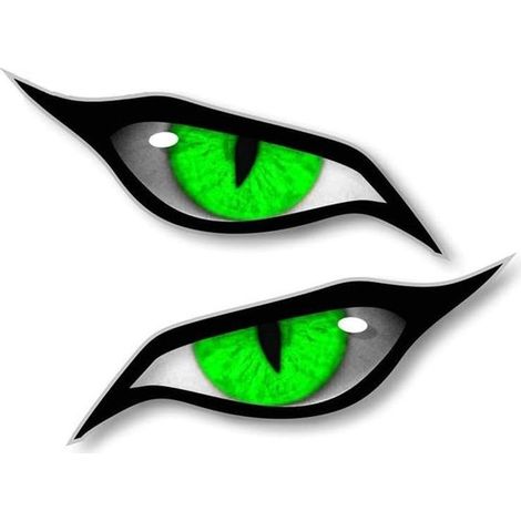 Autocollant 3D réaliste pour voiture avec yeux de chat – Autocollant créatif et unique pour le rétroviseur – Autocollant décoratif pour masquer les rayures (28 x 6 cm, lot de 2) (1/2)