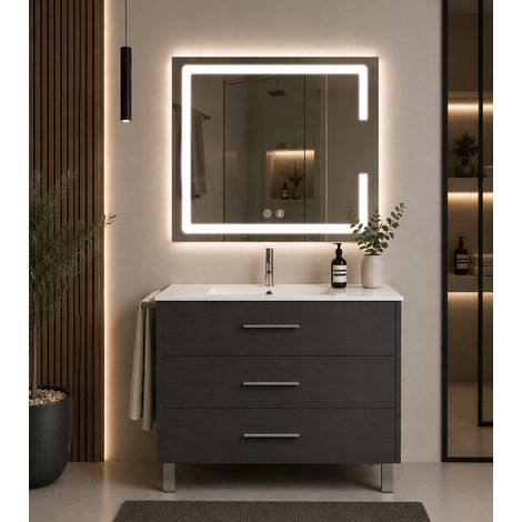 Meuble de salle de bain avec vasque ORIGENBATH RIBERA sans miroir 90x40 cm graphite (1/3)