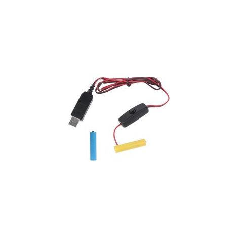 Câble d'alimentation USB, remplace l'interrupteur à piles AAA, horloge jouet électrique, bande LED - 2 m