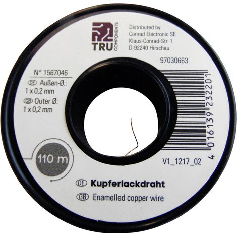 TRU COMPONENTS Kupferlackdraht Außen-Durchmesser (inkl. Isolierlack)=1 mm 6 m