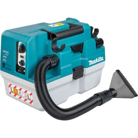 Makita – Aspirateur sans fil 40V max – Moteur Brushless – Filtre HEPA – Fonction soufflerie – Capacité 7,5L – Pour chantiers humides