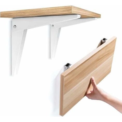 Lntyq – Support mural pliant 2 pièces – Équerre en acier inoxydable – Dimensions 200 x 180 mm – Charge max 100 kg – Pour espaces de rangement optimisés (1/3)