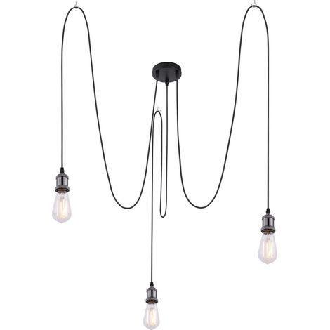 Globo - suspension - Oliver - noir - corde - Ø 200cm - E27 - (1/5)