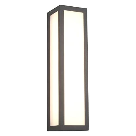 TRIO LEUCHTEN FUERTE 226260142 APPLIQUE MURALE D'EXTÉRIEUR EN ALUMINIUM MOULÉ SOUS PRESSION ANTHRACITE ABAT-JOUR ACRYLIQUE BLANC (1/6)