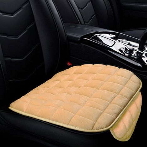 Coussin de siège auto, coussin de siège conducteur en peluche douce avec poche de rangement, fond plat antidérapant en caoutchouc, housse de siège universelle, convient aux camions, voitures, SUV, mai