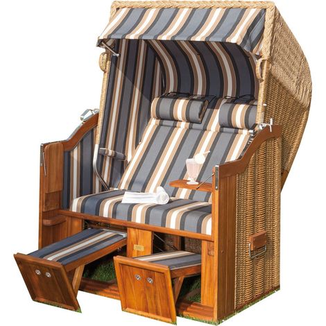 Sonnenpartner Classic Team 2-Sitzer Strandkorb Halbliegemodell hyazinth/anthrazit (1/5)