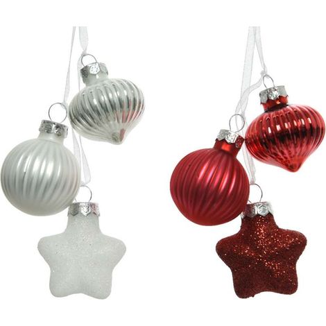 Set tre mini addobbi bianco o rosso (1/2)