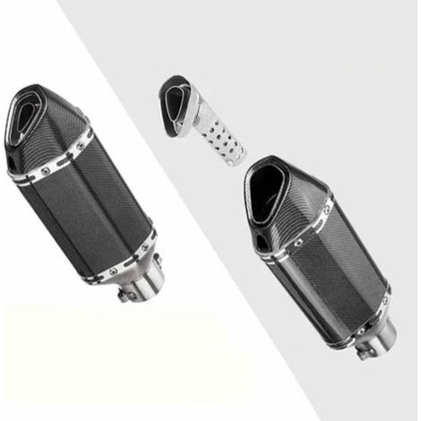 Silencieux d'échappement en fibre de carbone, embout de sortie arrière insonorisant pour tuyau de 38mm à 51mm (1/5)