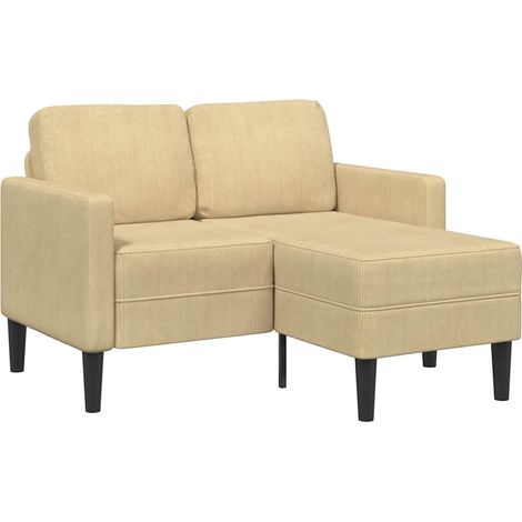 2-Sitzer-Sofa mit Chaiselongue L-Form Graugrün 125 cm Leinen