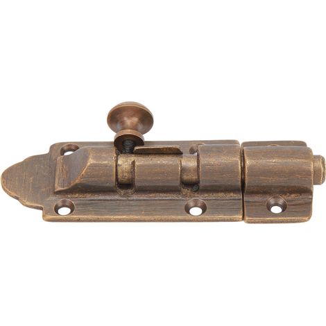 Verrou à barillet en laiton antirouille haute dureté, loquet coulissant antique pour fenêtre, placard et meuble (1/5)