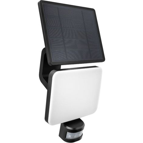 Aplique LED solar orientable (12W 3CCT 1200lm) IP54 16x13cm color negro y blanco