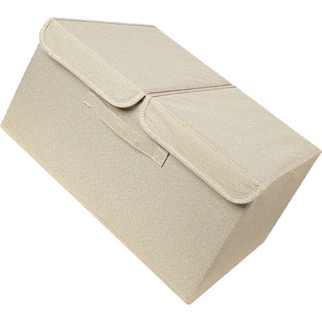 Lot de rangement pour chaussettes et sous-vêtements, boîte pliable à double couvercle, épaisse, pour chaussettes, soutiens-gorge, cravates, serviettes, beige (1/5)